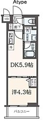 ハーモニーレジデンス東新宿 405 4階1DKの間取り
