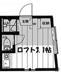 アーバンプレイス中井3・A ワンルームの間取図画像