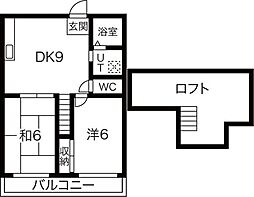 エヴァ・グリーン 2DKの間取図画像