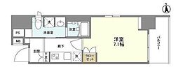 リアンシエルブルー田端 4階1Kの間取り