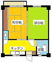 ミヨシマンション 2Kの間取図画像