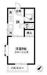 ニューメゾン2 1DKの間取図画像