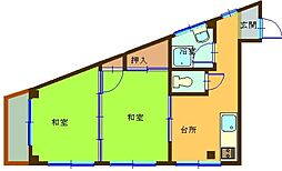 第8幸保マンション 2階2DKの間取り