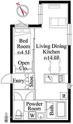 エディット大森 1階1LDKの間取り
