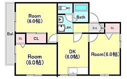 エルセゾン 3DKの間取図画像