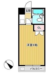 ソレイユ5 1Kの間取図画像