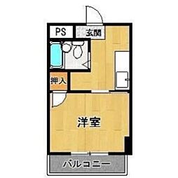 プレスト箱崎 1Kの間取図画像