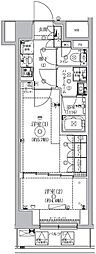 ジェノヴィア北池袋スカイガーデン 2階2Kの間取り