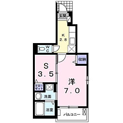 ジークオルト 1SKの間取図画像