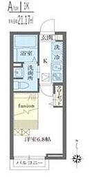 エルスタンザ平和台 1Kの間取図画像