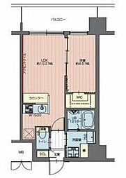 西武池袋線 富士見台駅 徒歩14分の賃貸マンション 2階1LDKの間取り