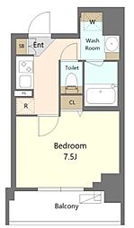 エスレジデンス新宿早稲田アヴェリス 2階1Kの間取り