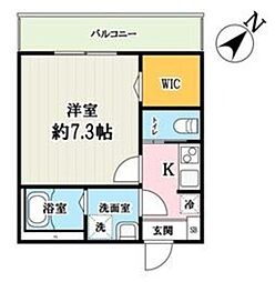 キャメル川越 都Ａ 1階1Kの間取り