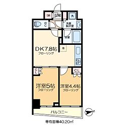 Alivis五反野 2DKの間取図画像