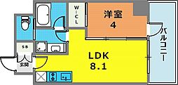ブエナビスタ神戸駅前 9階1LDKの間取り