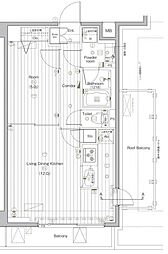 プレミアムキューブG北新宿DEUX 1LDKの間取図画像
