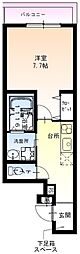フジパレス吹田朝日が丘2番館 1Kの間取図画像