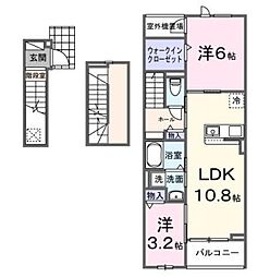 エヴァーガーデン町屋 2LDKの間取図画像