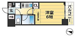 エステムコート神戸・県庁前 1Kの間取図画像