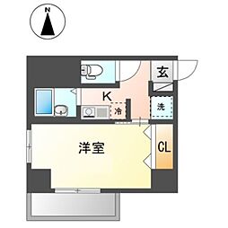 プロッシモ・オール 1Kの間取図画像