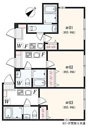 JR横浜線 矢部駅 徒歩2分の賃貸アパート 1階1Kの間取り