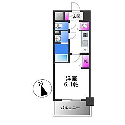 JR関西本線 平野駅 徒歩7分の賃貸マンション 4階1Kの間取り
