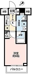 エルグランジュテ川崎 1Kの間取図画像