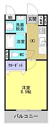 Smile Garden菊陽 1Kの間取図画像