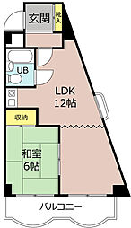 ベルメゾン 1LDKの間取図画像
