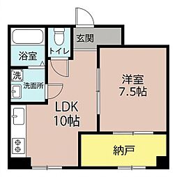 鶯橋マンション 1LDKの間取図画像