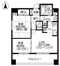 フレンシア田端南 3階2LDKの間取り