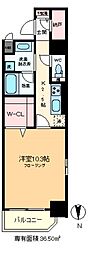 メグリオ住吉 1Kの間取図画像