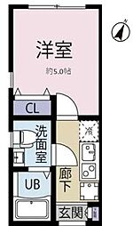 WINDS蒲田 1Kの間取図画像