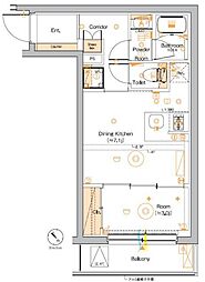 シーフォルム門前仲町 4階1DKの間取り
