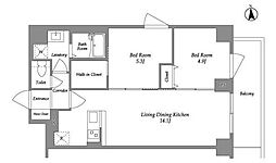 KDXレジデンス上板橋 6階2LDKの間取り