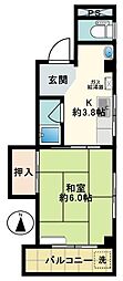 サニービル 1Kの間取図画像