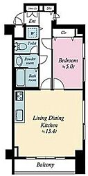 藤和シティコープ御徒町 1LDKの間取図画像