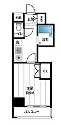 ロイヤルパレス目黒 1Kの間取図画像