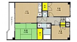 グランパレス堀口 3LDKの間取図画像