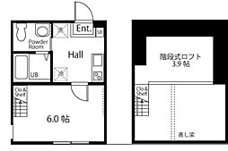 ハーミットクラブハウス キアーヴェIII A棟 1階1Kの間取り