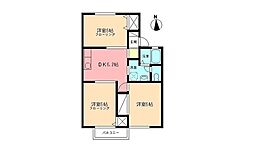 ビューバレー・K-1 3DKの間取図画像