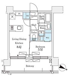 シーズンフラッツ町屋 1LDKの間取図画像
