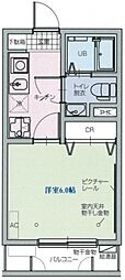 ルクール氷川台 1階1Kの間取り