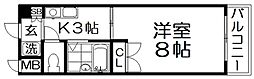サニーカーサ 1Kの間取図画像