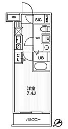 Genovia 京成立石IV skyagarden 5階1Kの間取り