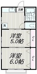 第五ハイムトシマ 2Kの間取図画像