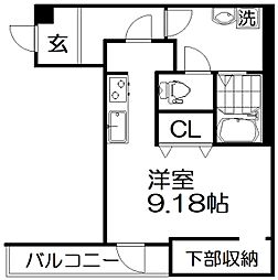ルーチェイワフネ ワンルームの間取図画像
