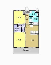 グランヴェール柴引 2LDKの間取図画像