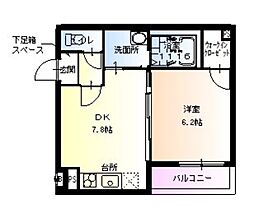 フジパレス堺もず3番館 1DKの間取図画像