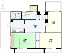 三高・カーサ・アルメディア 4階3LDKの間取り